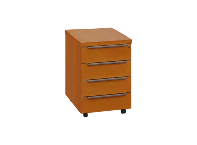 SIKZ - 01 kontejner pojízdný, 4-zásuvkový, deska 18 mm, zámek na první zásuvce, třešeň šumavská